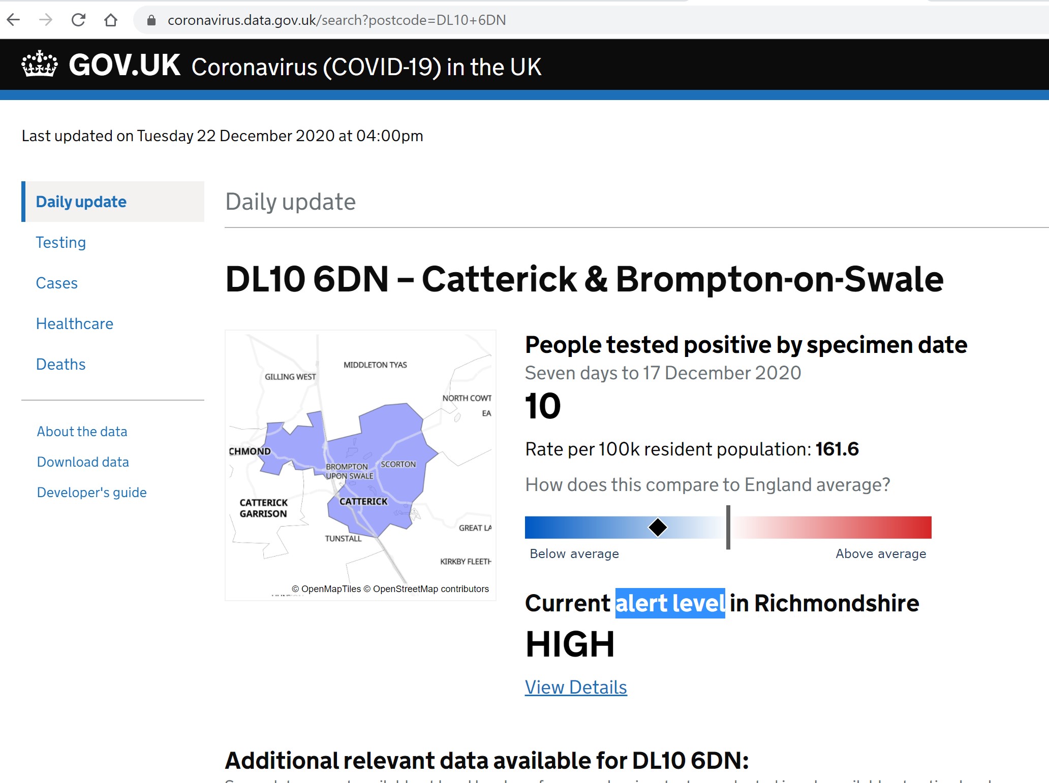 closeup of custom dashboard on the https://coronavirus.data.gov.uk/ website